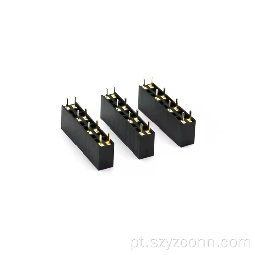 Conector de cabeçalho fêmea de passo de 2,54 mm reto 20P